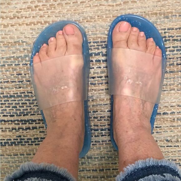 Coach Uylssa Jelly Pool Slide Sandals Cool Speckled Blue Size 6 - Picture 7 of 7